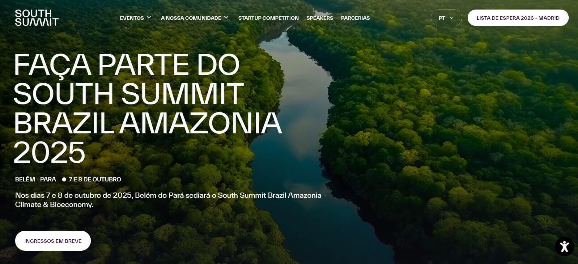 SOUTH SUMMIT BRAZIL AMAZONIA  – CLIMATE & BIOECONOMY ACONTECE EM 7 E 8 DE OUTUBRO