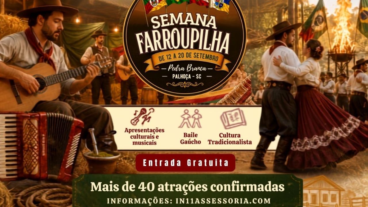 Semana Farroupilha reúne cultura, gastronomia e tradição em Palhoça